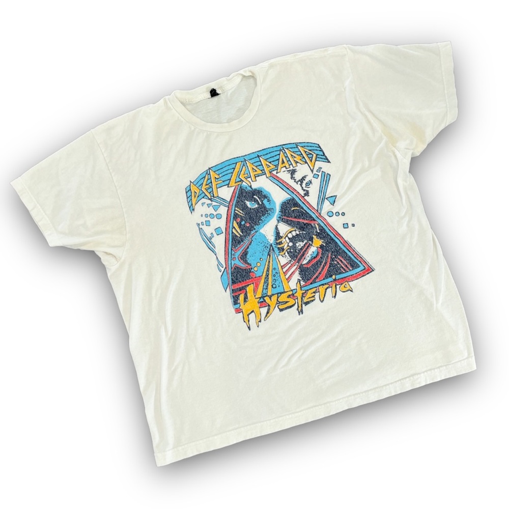 Vintage Def Leppard Hysteria White T Shirt